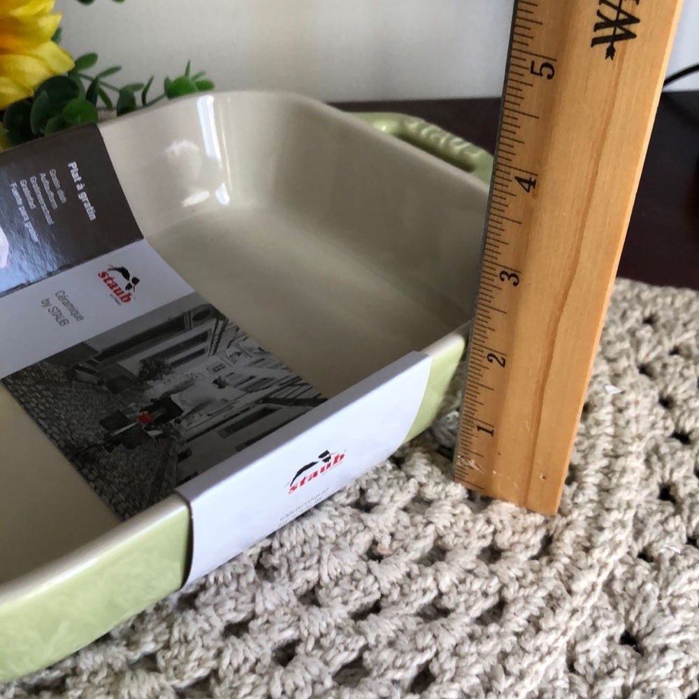 Staub Light Green Rectangular Gratin Baking Dish - Picture 11 of 12